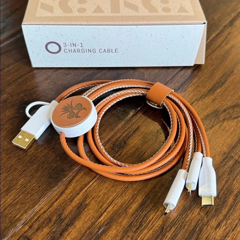 3-in-1 Leather Wrapped Charging Cable NEW!